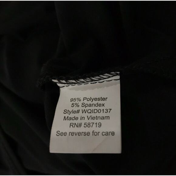 NY Collection 3X-Large Midi A-Line Dress 3/4 Sleeve Stretch Ruched Waist Black - Picture 10 of 11